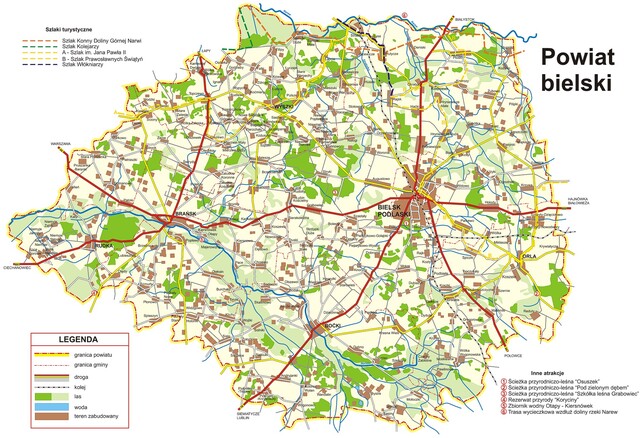 grafika: Mapa powiatu bielskiego