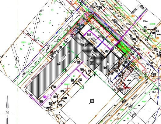 Plan usytuowania budowanej hali sportowej przy II LO